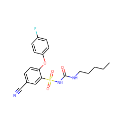 CCCCCNC(=O)NS(=O)(=O)c1cc(C#N)ccc1Oc1ccc(F)cc1 ZINC000096272693