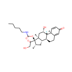 CCCCCNC(=O)O[C@]1(C(=O)CO)[C@@H](C)C[C@H]2[C@@H]3CCC4=CC(=O)C=C[C@]4(C)[C@@]3(F)[C@@H](O)C[C@@]21C ZINC000040975587