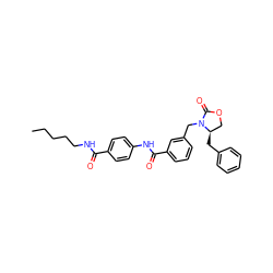 CCCCCNC(=O)c1ccc(NC(=O)c2cccc(CN3C(=O)OC[C@H]3Cc3ccccc3)c2)cc1 ZINC000223056061