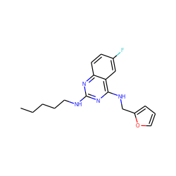 CCCCCNc1nc(NCc2ccco2)c2cc(F)ccc2n1 ZINC000066139020