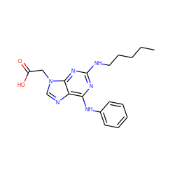 CCCCCNc1nc(Nc2ccccc2)c2ncn(CC(=O)O)c2n1 ZINC000066100315