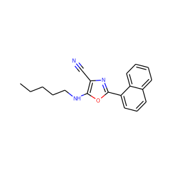 CCCCCNc1oc(-c2cccc3ccccc23)nc1C#N ZINC000036380722