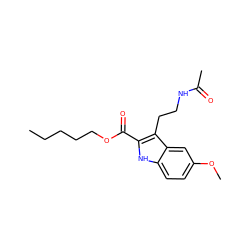 CCCCCOC(=O)c1[nH]c2ccc(OC)cc2c1CCNC(C)=O ZINC000028648945