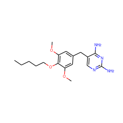 CCCCCOc1c(OC)cc(Cc2cnc(N)nc2N)cc1OC ZINC000028011895