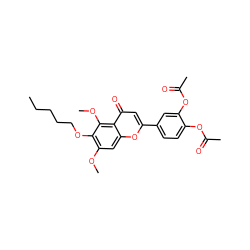 CCCCCOc1c(OC)cc2oc(-c3ccc(OC(C)=O)c(OC(C)=O)c3)cc(=O)c2c1OC ZINC000026377450