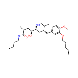 CCCCCOc1cc(C[C@@H](C[C@H](N)[C@@H](O)C[C@@H](C)C(=O)NCCCC)C(C)C)ccc1OC ZINC000014967527