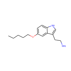 CCCCCOc1ccc2[nH]cc(CCN)c2c1 ZINC000013745592