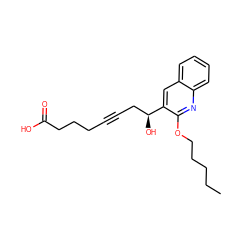 CCCCCOc1nc2ccccc2cc1[C@@H](O)CC#CCCCC(=O)O ZINC000028526947