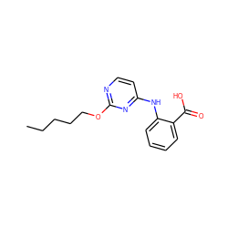 CCCCCOc1nccc(Nc2ccccc2C(=O)O)n1 ZINC000014960235