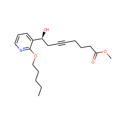 CCCCCOc1ncccc1[C@@H](O)CC#CCCCC(=O)OC ZINC000028526496