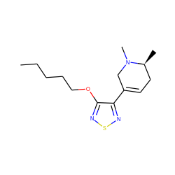 CCCCCOc1nsnc1C1=CC[C@H](C)N(C)C1 ZINC000002014726