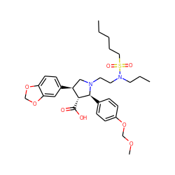 CCCCCS(=O)(=O)N(CCC)CCN1C[C@H](c2ccc3c(c2)OCO3)[C@@H](C(=O)O)[C@@H]1c1ccc(OCOC)cc1 ZINC000026961101