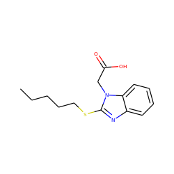 CCCCCSc1nc2ccccc2n1CC(=O)O ZINC000084654795