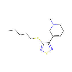 CCCCCSc1nsnc1C1=CCCN(C)C1 ZINC000013456708