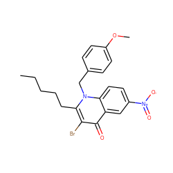 CCCCCc1c(Br)c(=O)c2cc([N+](=O)[O-])ccc2n1Cc1ccc(OC)cc1 ZINC001772624223