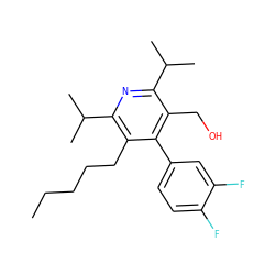 CCCCCc1c(C(C)C)nc(C(C)C)c(CO)c1-c1ccc(F)c(F)c1 ZINC000013441082