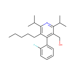 CCCCCc1c(C(C)C)nc(C(C)C)c(CO)c1-c1ccccc1F ZINC000013441080