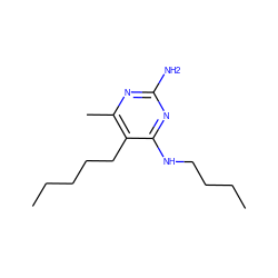 CCCCCc1c(C)nc(N)nc1NCCCC ZINC001772654916