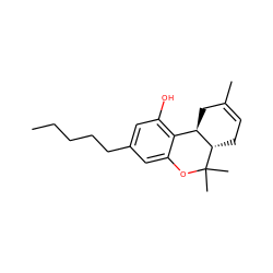 CCCCCc1cc(O)c2c(c1)OC(C)(C)[C@H]1CC=C(C)C[C@H]21 ZINC000001721175