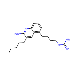 CCCCCc1cc2c(CCCCNC(=N)N)cccc2nc1N ZINC000473118687