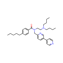 CCCCCc1ccc(C(=O)N(CCN(CCCC)CCCC)Cc2ccc(-c3ccncc3)cn2)cc1 ZINC000034802945