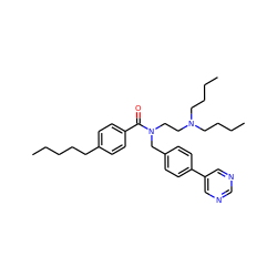 CCCCCc1ccc(C(=O)N(CCN(CCCC)CCCC)Cc2ccc(-c3cncnc3)cc2)cc1 ZINC000034802966