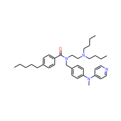 CCCCCc1ccc(C(=O)N(CCN(CCCC)CCCC)Cc2ccc(N(C)c3ccncc3)cc2)cc1 ZINC000034802917