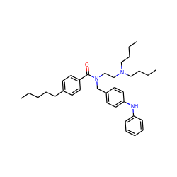 CCCCCc1ccc(C(=O)N(CCN(CCCC)CCCC)Cc2ccc(Nc3ccccc3)cc2)cc1 ZINC000034802846