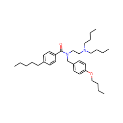 CCCCCc1ccc(C(=O)N(CCN(CCCC)CCCC)Cc2ccc(OCCCC)cc2)cc1 ZINC000201950830