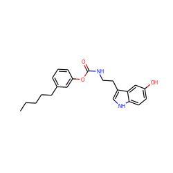 CCCCCc1cccc(OC(=O)NCCc2c[nH]c3ccc(O)cc23)c1 ZINC000014979762