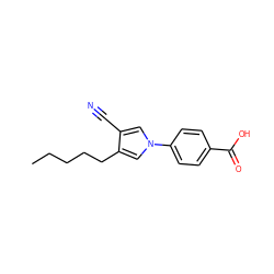 CCCCCc1cn(-c2ccc(C(=O)O)cc2)cc1C#N ZINC000200830588