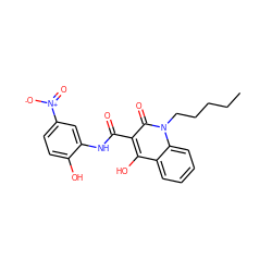 CCCCCn1c(=O)c(C(=O)Nc2cc([N+](=O)[O-])ccc2O)c(O)c2ccccc21 ZINC000100469616