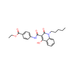 CCCCCn1c(=O)c(C(=O)Nc2ccc(C(=O)OCC)cc2)c(O)c2ccccc21 ZINC000100479977