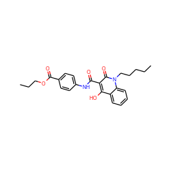 CCCCCn1c(=O)c(C(=O)Nc2ccc(C(=O)OCCC)cc2)c(O)c2ccccc21 ZINC000100551176