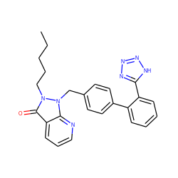 CCCCCn1c(=O)c2cccnc2n1Cc1ccc(-c2ccccc2-c2nnn[nH]2)cc1 ZINC000029051396