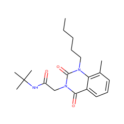 CCCCCn1c(=O)n(CC(=O)NC(C)(C)C)c(=O)c2cccc(C)c21 ZINC001772630105