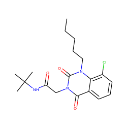 CCCCCn1c(=O)n(CC(=O)NC(C)(C)C)c(=O)c2cccc(Cl)c21 ZINC001772620605