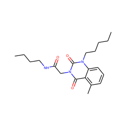 CCCCCn1c(=O)n(CC(=O)NCCCC)c(=O)c2c(C)cccc21 ZINC001772601504