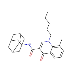 CCCCCn1cc(C(=O)NC23CC4CC(CC(C4)C2)C3)c(=O)c2cccc(C)c21 ZINC000066065883