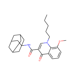 CCCCCn1cc(C(=O)NC23CC4CC(CC(C4)C2)C3)c(=O)c2cccc(OC)c21 ZINC000072106265