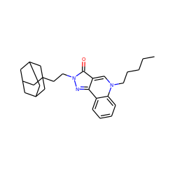 CCCCCn1cc2c(=O)n(CCC34CC5CC(CC(C5)C3)C4)nc-2c2ccccc21 ZINC000299861929