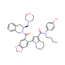 CCCCN(C(=O)c1cc(-c2cc3c(cc2C(=O)N2Cc4ccccc4C[C@H]2CN2CCOCC2)OCO3)n2c1CCCC2)c1ccc(O)cc1 ZINC000205570068