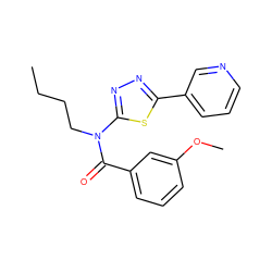 CCCCN(C(=O)c1cccc(OC)c1)c1nnc(-c2cccnc2)s1 ZINC000004881745