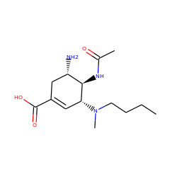 CCCCN(C)[C@@H]1C=C(C(=O)O)C[C@H](N)[C@H]1NC(C)=O ZINC000014944905