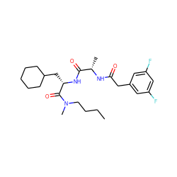 CCCCN(C)C(=O)[C@H](CC1CCCCC1)NC(=O)[C@H](C)NC(=O)Cc1cc(F)cc(F)c1 ZINC000029561860