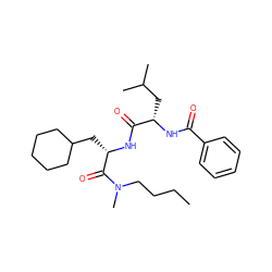 CCCCN(C)C(=O)[C@H](CC1CCCCC1)NC(=O)[C@H](CC(C)C)NC(=O)c1ccccc1 ZINC000029559034