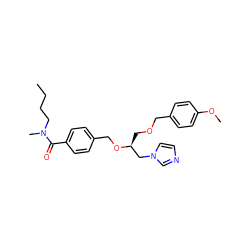 CCCCN(C)C(=O)c1ccc(CO[C@@H](COCc2ccc(OC)cc2)Cn2ccnc2)cc1 ZINC000029345227