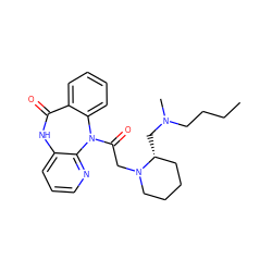 CCCCN(C)C[C@@H]1CCCCN1CC(=O)N1c2ccccc2C(=O)Nc2cccnc21 ZINC000029417321