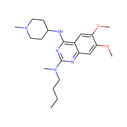 CCCCN(C)c1nc(NC2CCN(C)CC2)c2cc(OC)c(OC)cc2n1 ZINC001772652545