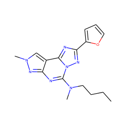 CCCCN(C)c1nc2nn(C)cc2c2nc(-c3ccco3)nn12 ZINC000095576920